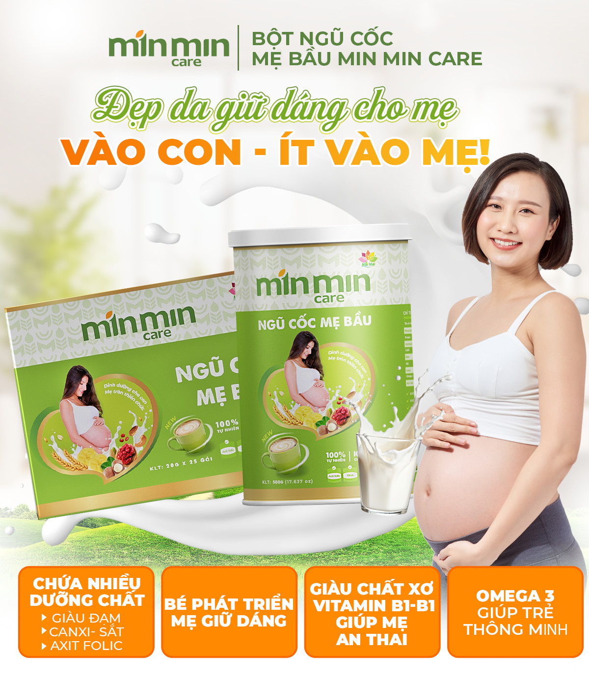 Ngũ cốc bầu Min Min - Tốt cho mẹ, khoẻ cho con, mua ngay! 