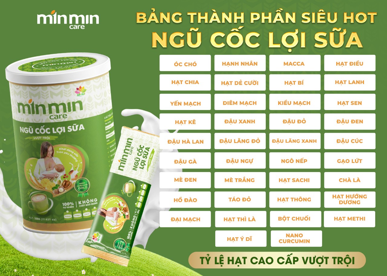 Ngũ cốc lợi sữa Min Min chính hãng  